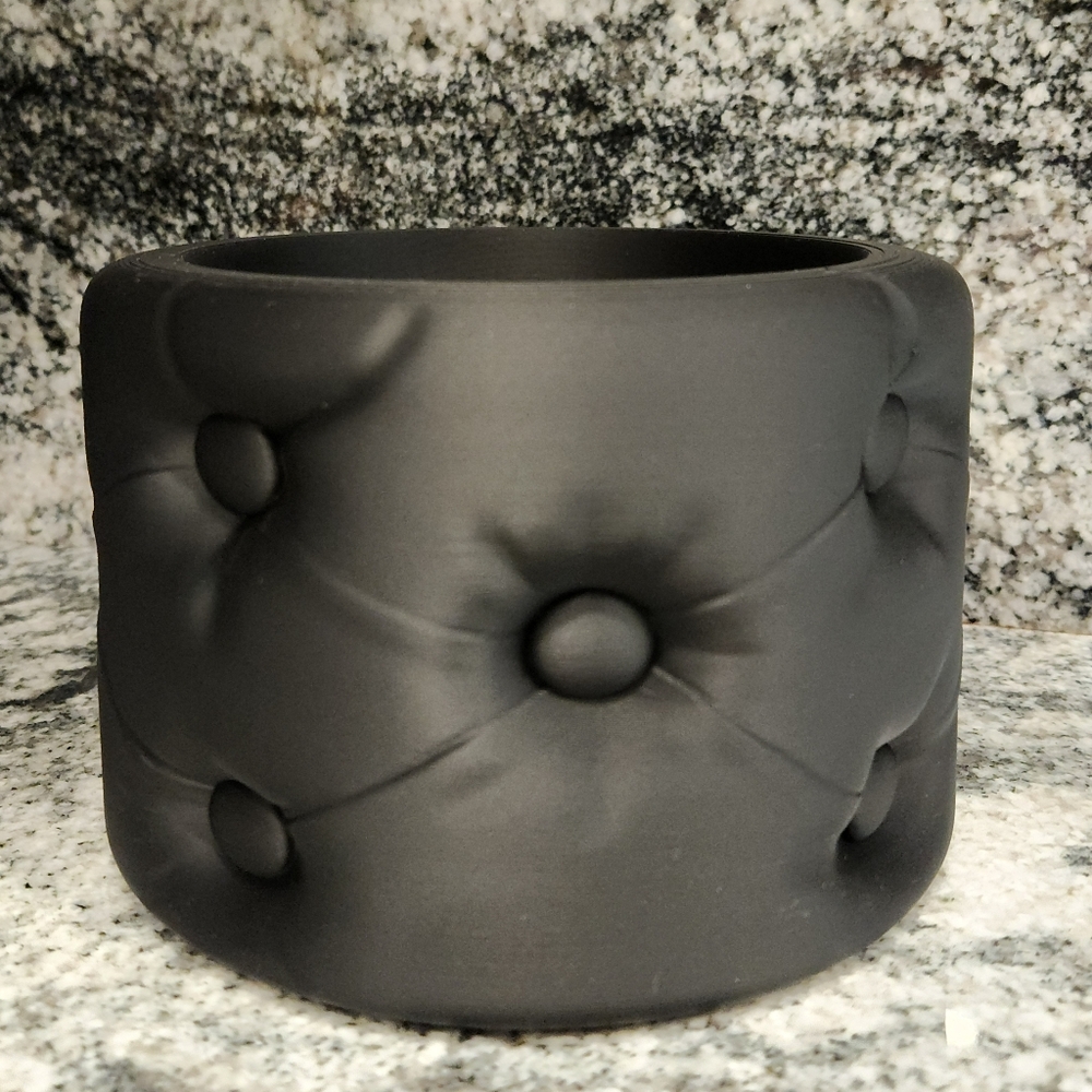 Elegant Black Quilted Vase